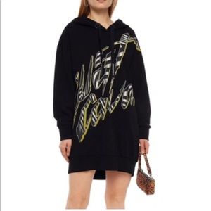 Just Cavalli French Terry Cotton Hooded Sweatshirt Mini Dress size M I’m 5,7
